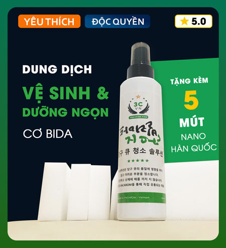 Chai vệ sinh dưỡng cơ bida - gậy bida VNCAROM
