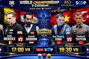 [27/09/2026] WC 3-cushion billiards Blois 2026: Eddy Merckx Lần Thứ 3 Đăng Quang - Hệ Thống Nút Số 3 Băng